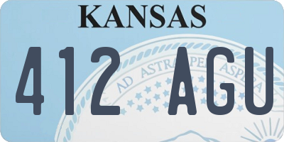 KS license plate 412AGU