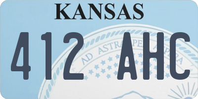 KS license plate 412AHC