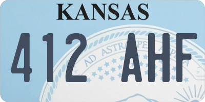 KS license plate 412AHF