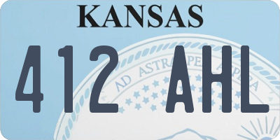 KS license plate 412AHL