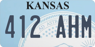 KS license plate 412AHM