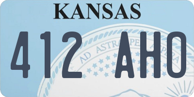 KS license plate 412AHO