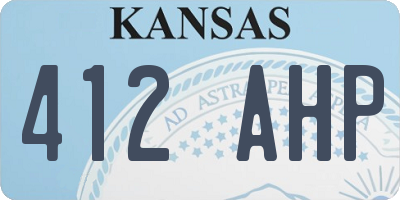 KS license plate 412AHP