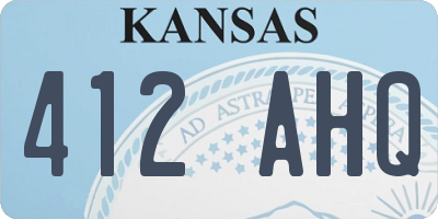 KS license plate 412AHQ