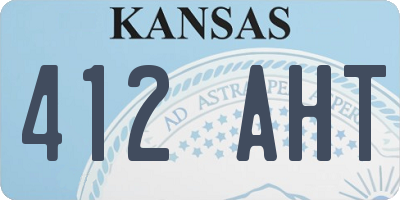 KS license plate 412AHT