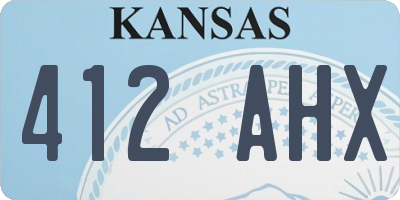 KS license plate 412AHX