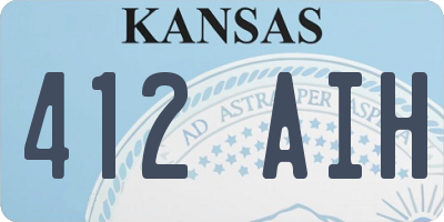KS license plate 412AIH