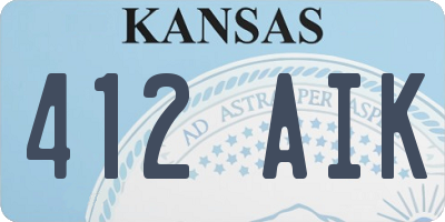 KS license plate 412AIK