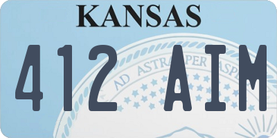 KS license plate 412AIM
