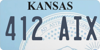 KS license plate 412AIX