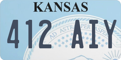 KS license plate 412AIY