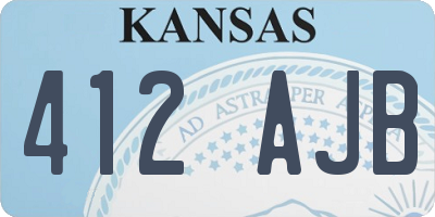 KS license plate 412AJB