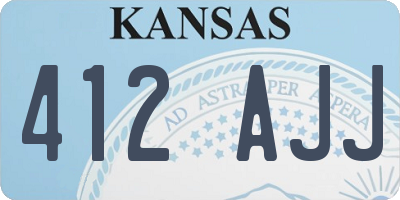 KS license plate 412AJJ