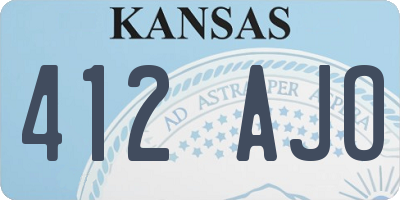 KS license plate 412AJO