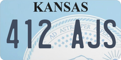 KS license plate 412AJS
