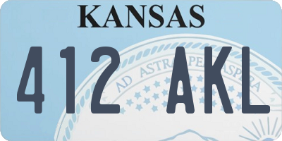 KS license plate 412AKL