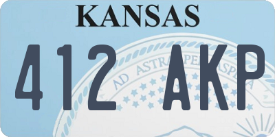 KS license plate 412AKP