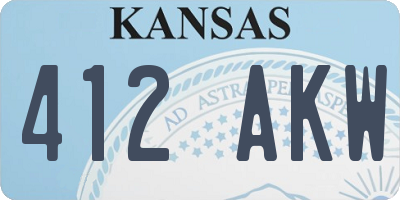 KS license plate 412AKW