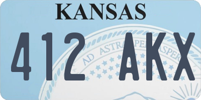 KS license plate 412AKX