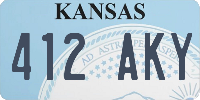 KS license plate 412AKY