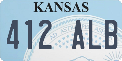KS license plate 412ALB