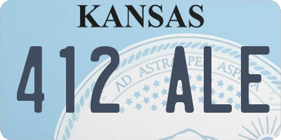 KS license plate 412ALE