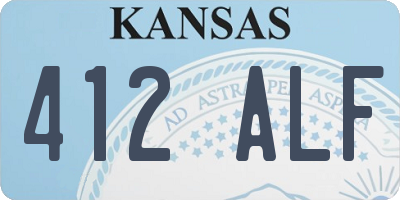 KS license plate 412ALF