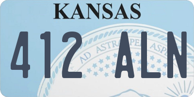 KS license plate 412ALN