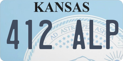 KS license plate 412ALP