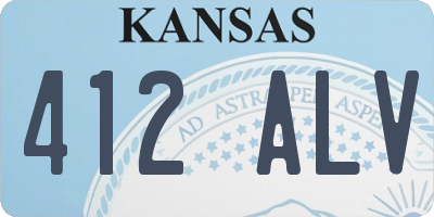 KS license plate 412ALV