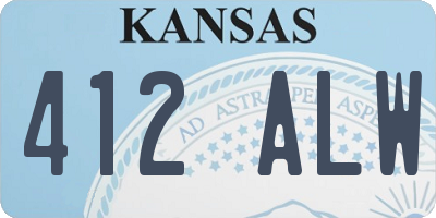 KS license plate 412ALW