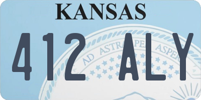 KS license plate 412ALY