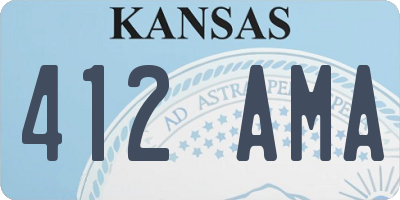 KS license plate 412AMA