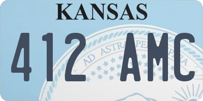 KS license plate 412AMC