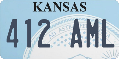 KS license plate 412AML
