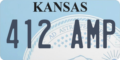 KS license plate 412AMP