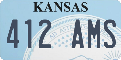 KS license plate 412AMS