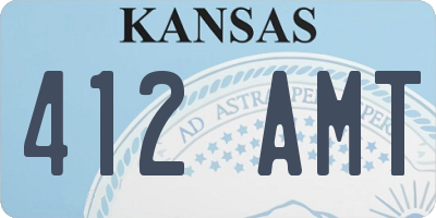 KS license plate 412AMT