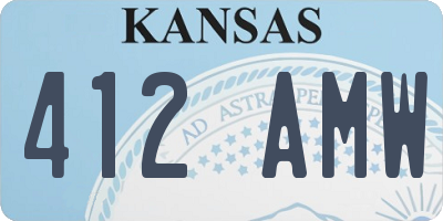 KS license plate 412AMW