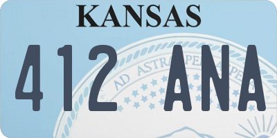 KS license plate 412ANA