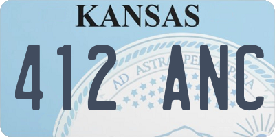 KS license plate 412ANC