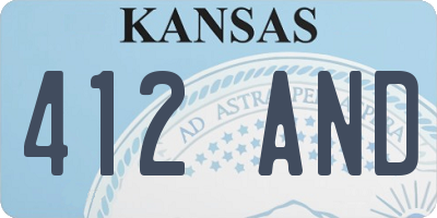 KS license plate 412AND