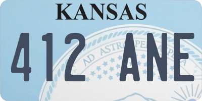 KS license plate 412ANE