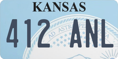 KS license plate 412ANL