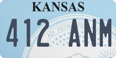 KS license plate 412ANM