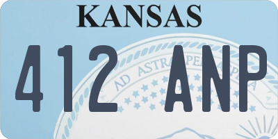 KS license plate 412ANP