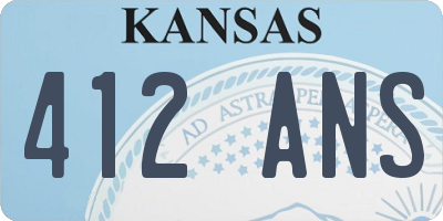 KS license plate 412ANS