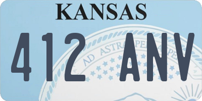 KS license plate 412ANV