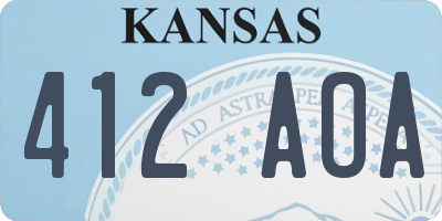 KS license plate 412AOA