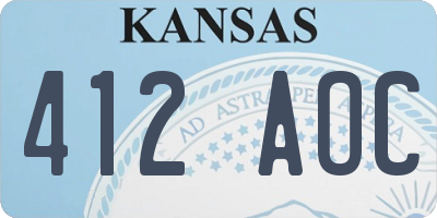 KS license plate 412AOC